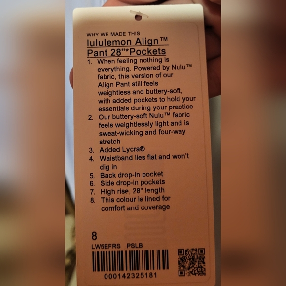 Lululemon Align Pant with Pockets 28" Pale Blue Size 8 New With Tags - Picture 5 of 8